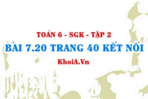 Bài 7.20 trang 40 Toán 6 Tập 2 Kết nối tri thức